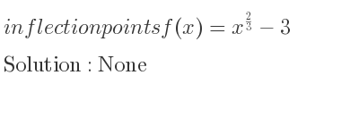 The inflection points of f(x)=x^{2/3}-3 are None